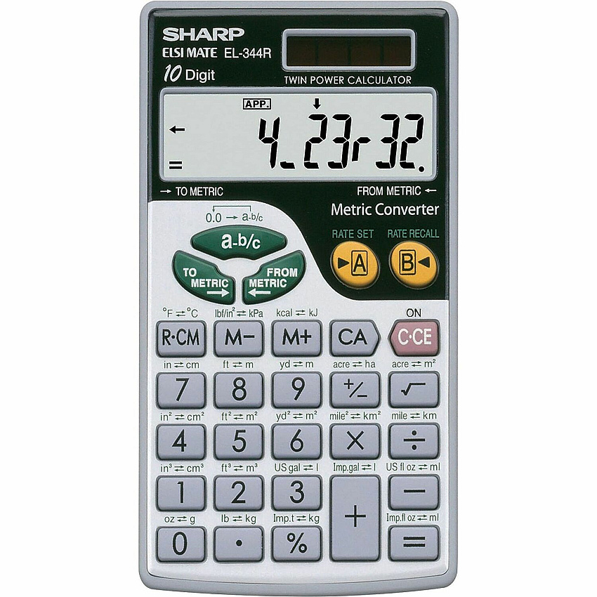 Sharp EL-344RB 10-Digit Handheld Calculator