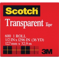 Scotch Transparent Tape - 1/2"W (600121296)