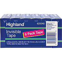 Highland 3/4"W Matte-finish Invisible Tape (MMM6200341000)
