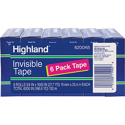 Highland 3/4"W Matte-finish Invisible Tape (MMM6200341000)