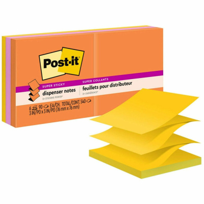 Post-it Super Sticky Dispenser Notes - Energy Boost Color Collection (R3306SSUC)