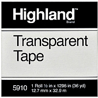 Highland Transparent Light-duty Tape (MMM5910121296)