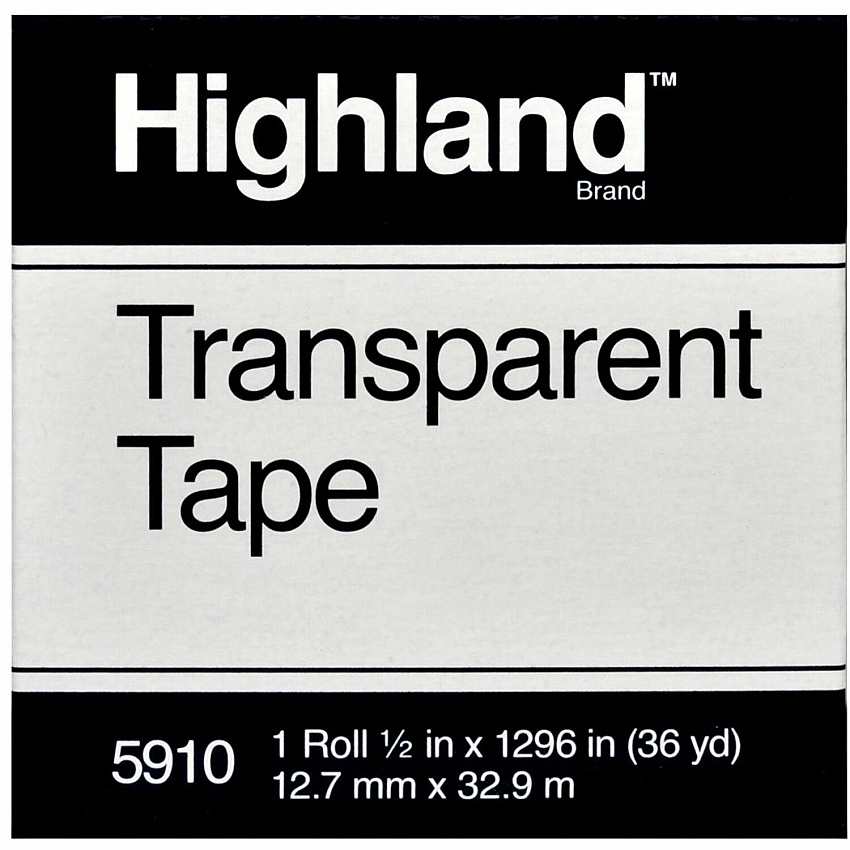 Highland Transparent Light-duty Tape (MMM5910121296)
