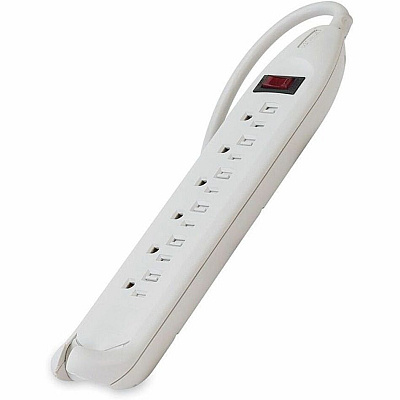 Belkin 6-Outlet Power Strip w/ On-Off Switch - 12ft Cord - Straight Plug - White (F9D16012)