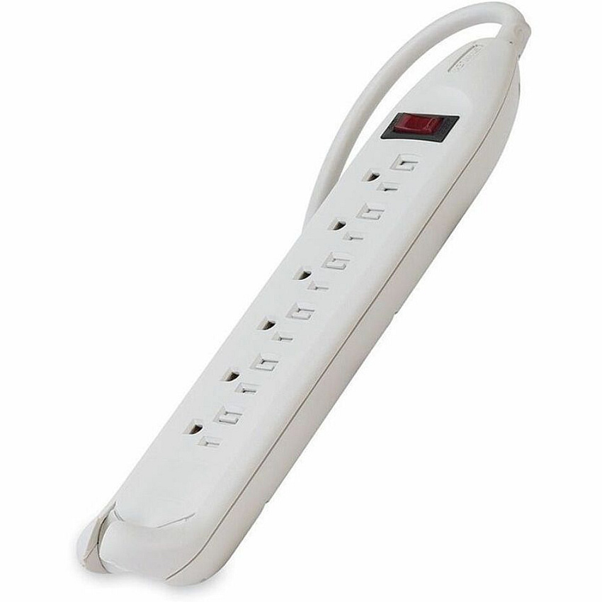 Belkin 6-Outlet Power Strip w/ On-Off Switch - 12ft Cord - Straight Plug - White (F9D16012)