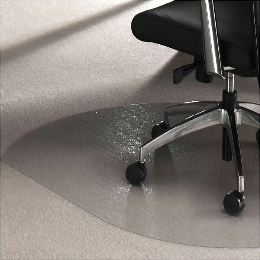 Cleartex Polycarbonate Contoured Chair Mat for Carpets up to 1/2" - 39 x 49" (FLR119923SR)