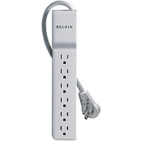 Belkin 6 Outlet Home/Office Surge Protector -Rotating plug - 8 foot cord - White -720 Joules (BE10600008R)