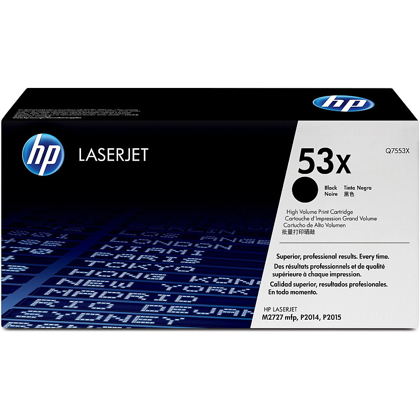 HP 53X (HEWQ7553X) Original High Yield Laser Toner Cartridge - Single Pack - Black - 1 Each