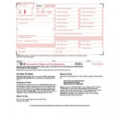TOPS Continuous W-3 Transmittal of Wage Form (2203)