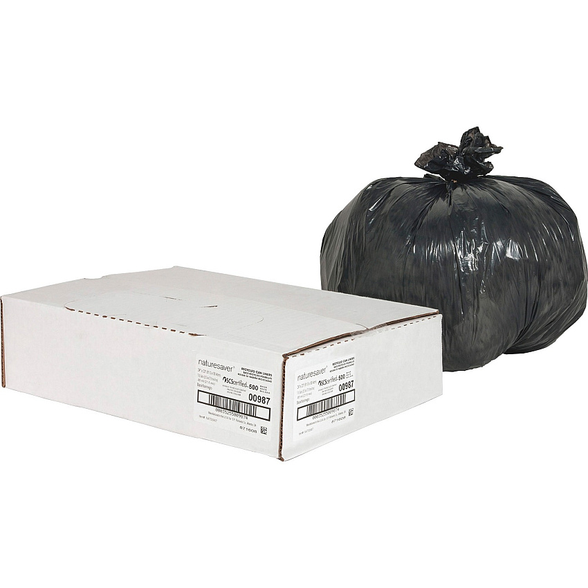 Nature Saver Black Low-density Recycled Can Liners (NAT00987)