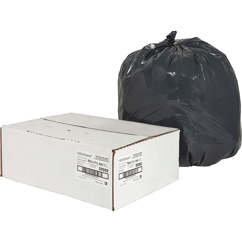 Nature Saver Black Low-density Recycled Can Liners (NAT00988)