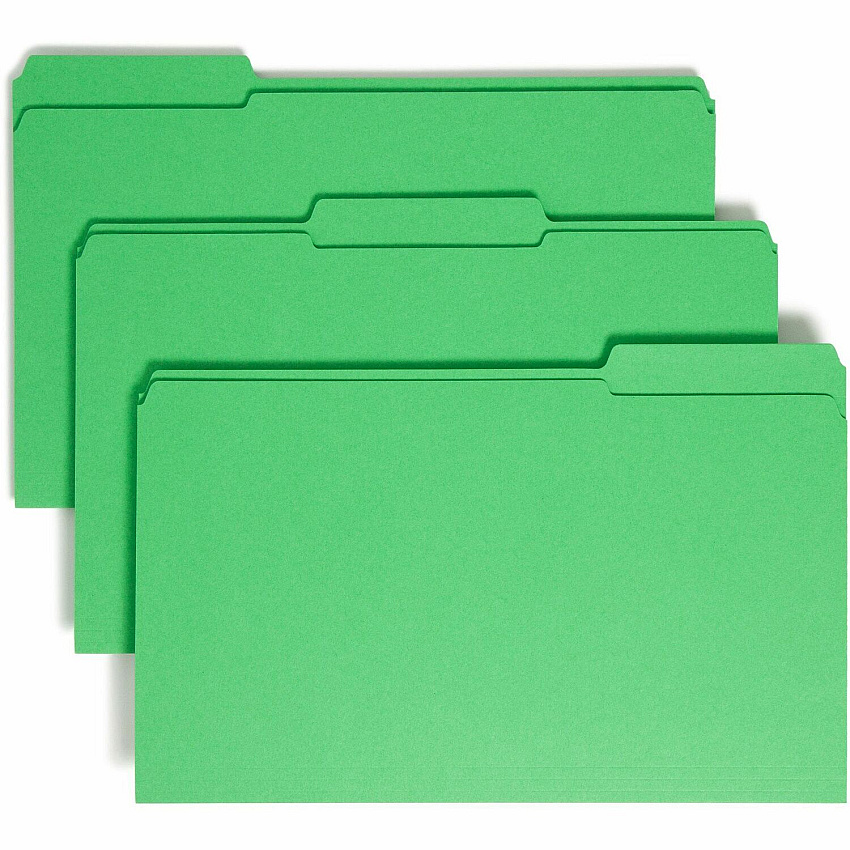 Smead Colored 1/3 Tab Cut Legal Recycled Top Tab File Folder (SMD17134)