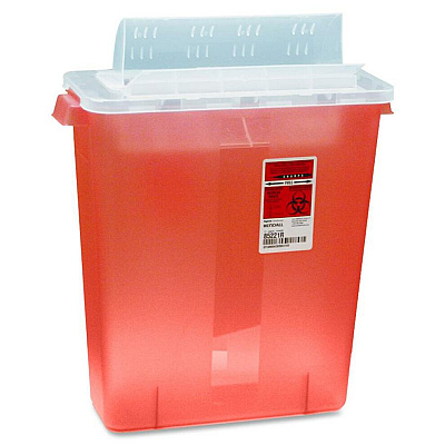 Covidien Transparent Red Sharps Container (CVDSTRT10021R)