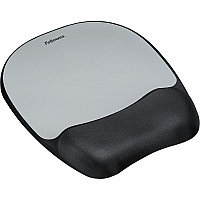 Fellowes Memory foam Mouse Pad/Wrist Rest- Silver Streak (FEL9175801)