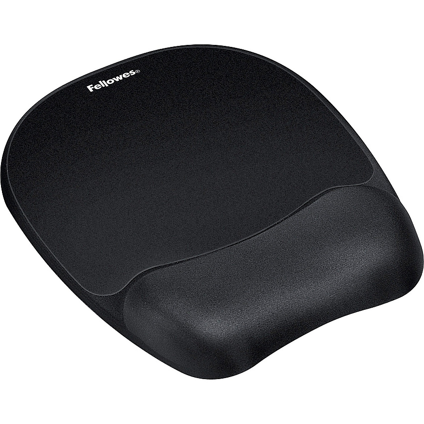 Fellowes Memory Foam Mouse Pad/Wrist Rest- Black (FEL9176501)