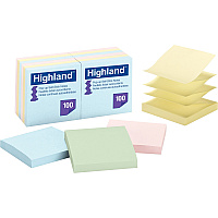 Highland Self-sticking Pastel Pop-up Notepads (MMM6549PUA)