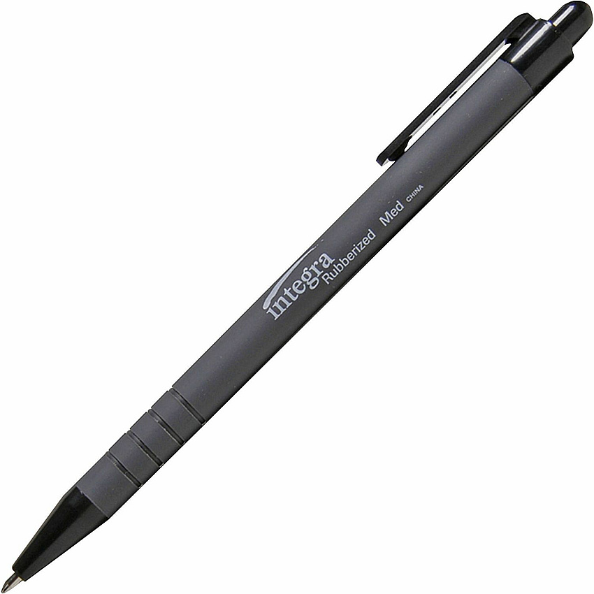 Integra Rubber Barrel Retractable Ballpoint Pens (ITA30031)