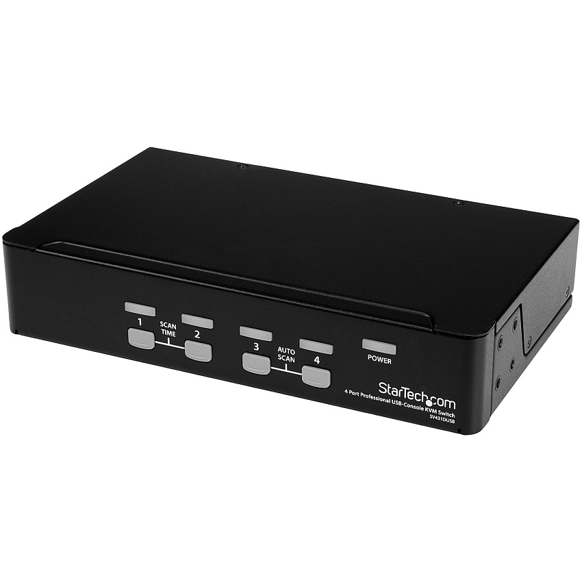 StarTech 4 Port 1u Rackmount Usb Ps/2 Kvm Switch (SV431DUSB)