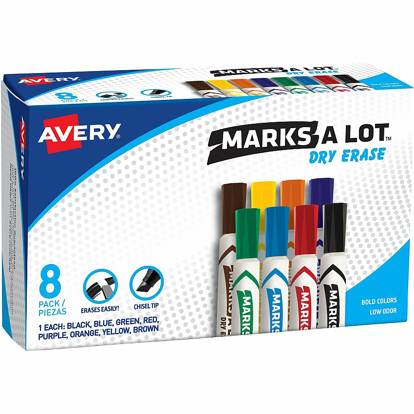 Avery Marks A Lot Desk-Style Dry-Erase Markers (AVE24411)