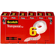 Scotch Transparent Tap - 3/4"W (MMM6006PK)