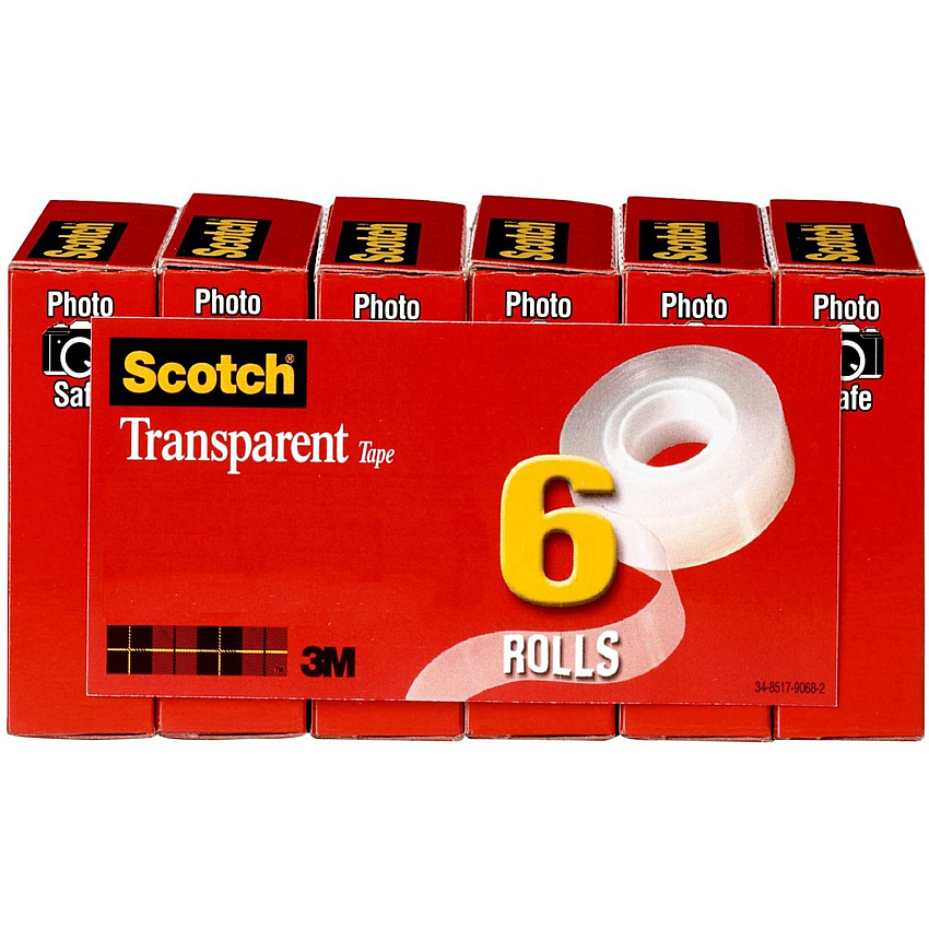 Scotch Transparent Tap - 3/4"W (MMM6006PK)