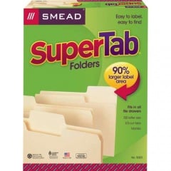 Smead SuperTab 1/3 Tab Cut Letter Recycled Top Tab File Folder (10301)