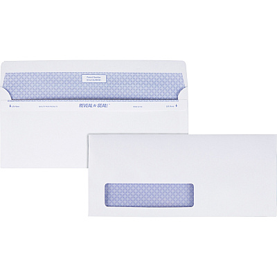 Quality Park No. 10 Single Window Security Tinted with Reveal-N-Seal Self-Seal Closure (QUA67418)