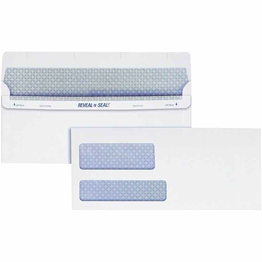 Quality Park No. 9 Double Window Envelopes with Tamper-Evident Seal (QUA67529)