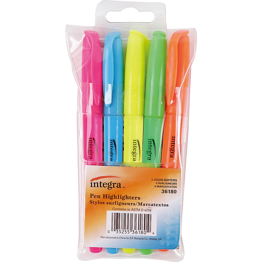 Integra Pen Style Fluorescent Highlighters (ITA36180)