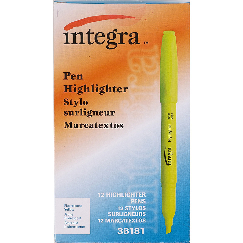 Integra Pen Style Fluorescent Highlighters (ITA36181)