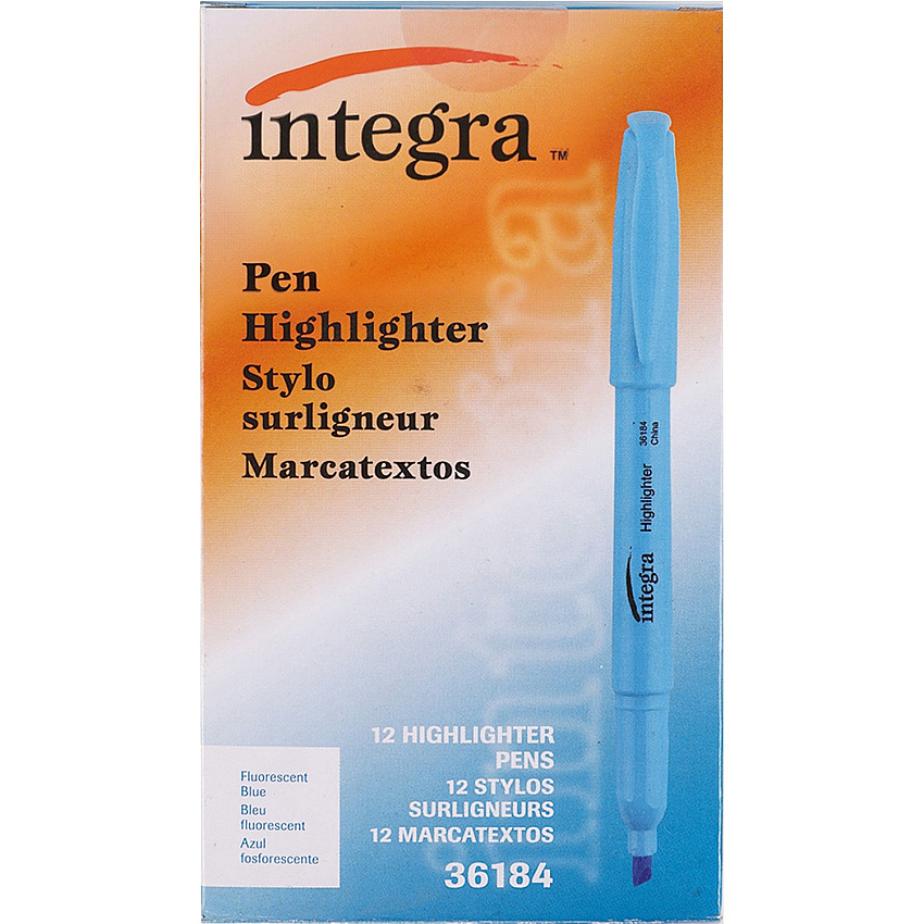 Integra Pen Style Fluorescent Highlighters (ITA36184)