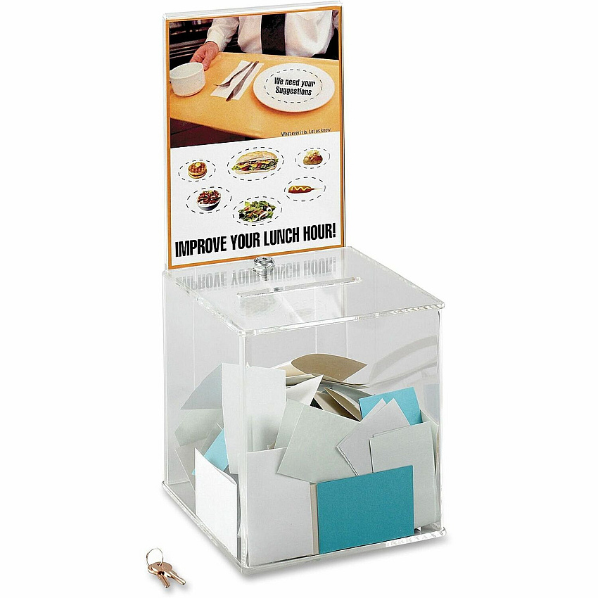 Safco Customizable Locking Acrylic Collection Box (SAF4234CL)