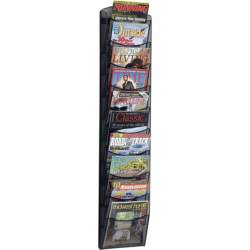 Safco 10-pocket Onyx Mesh Literature Rack (SAF5579BL)