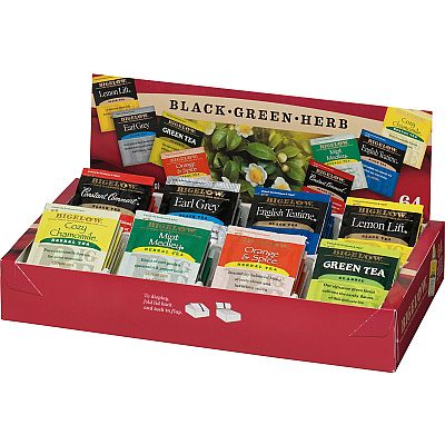 Bigelow Assorted Flavor Herbal Tea, Black Tea, Green Tea Bag (BTC10568)