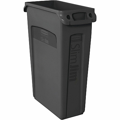 Rubbermaid Commercial Slim Jim 23-Gallon Vented Waste Container (RCP354060BK)