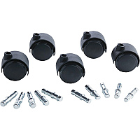 Master Caster Deluxe 2" Hooded Duet Carpet 5 Caster Set (MAS23624)