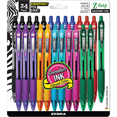 Zebra Z-Grip Retractable Ballpoint Pens (ZEB12223)