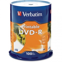 Verbatim DVD Recordable Media - DVD-R - 16x - 4.70 GB - 100 Pack (95153)