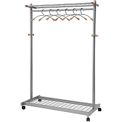 Alba 2-shelf Mobile Chrome Coat Rack (ABAPMLUX6)