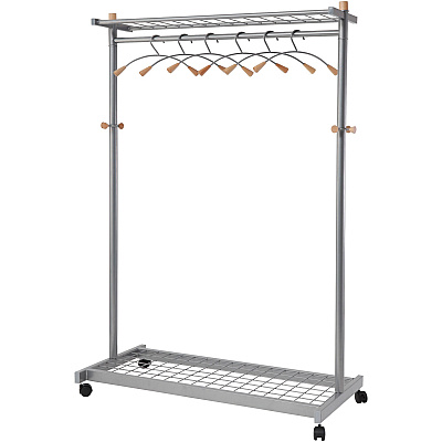 Alba 2-shelf Mobile Chrome Coat Rack (ABAPMLUX6)