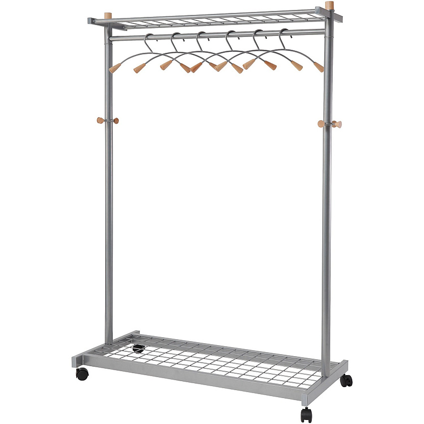 Alba 2-shelf Mobile Chrome Coat Rack (ABAPMLUX6)