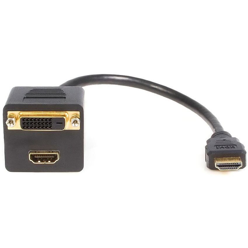 StarTech 1ft Hdmi Splitter Cable Hdmi To 2x Dvi-d (HDMISPL1DH)