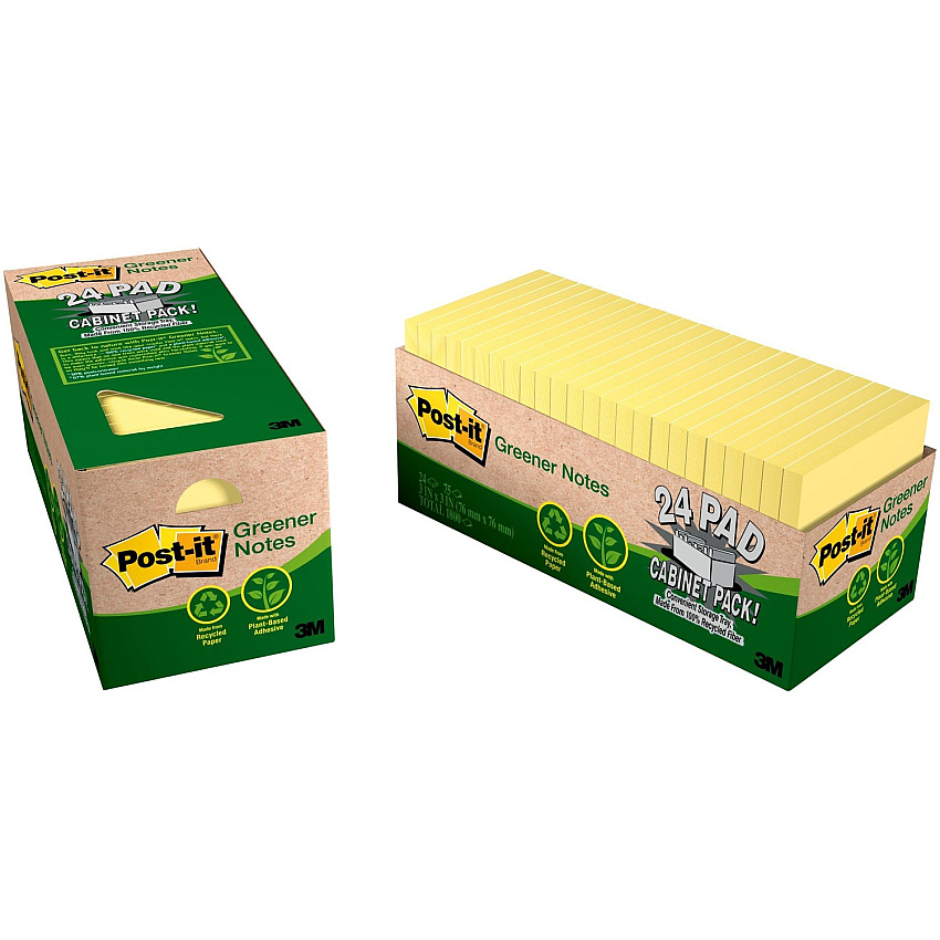 Post-it Greener Notes Cabinet Pack (MMM654R24CPCY)