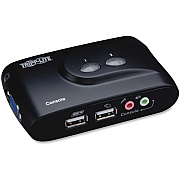 Tripp Lite 2-Port Desktop Compact USB KVM Switch with Audio & Cable Kit (B004VUA2KR)