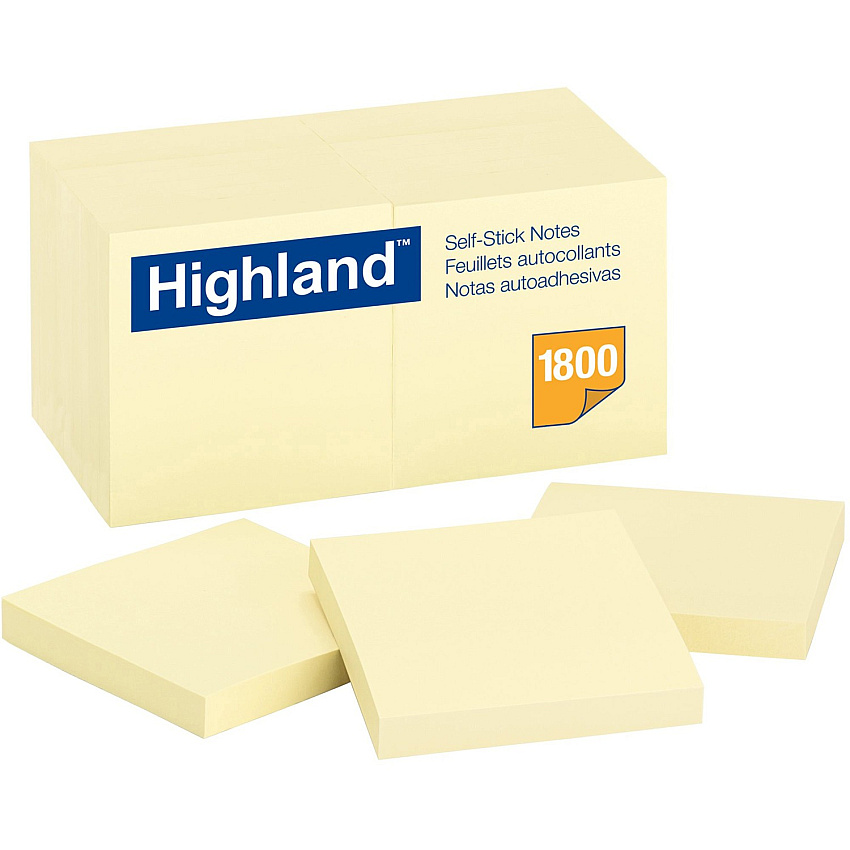 Highland Self-Sticking Notepads (MMM654918PK)