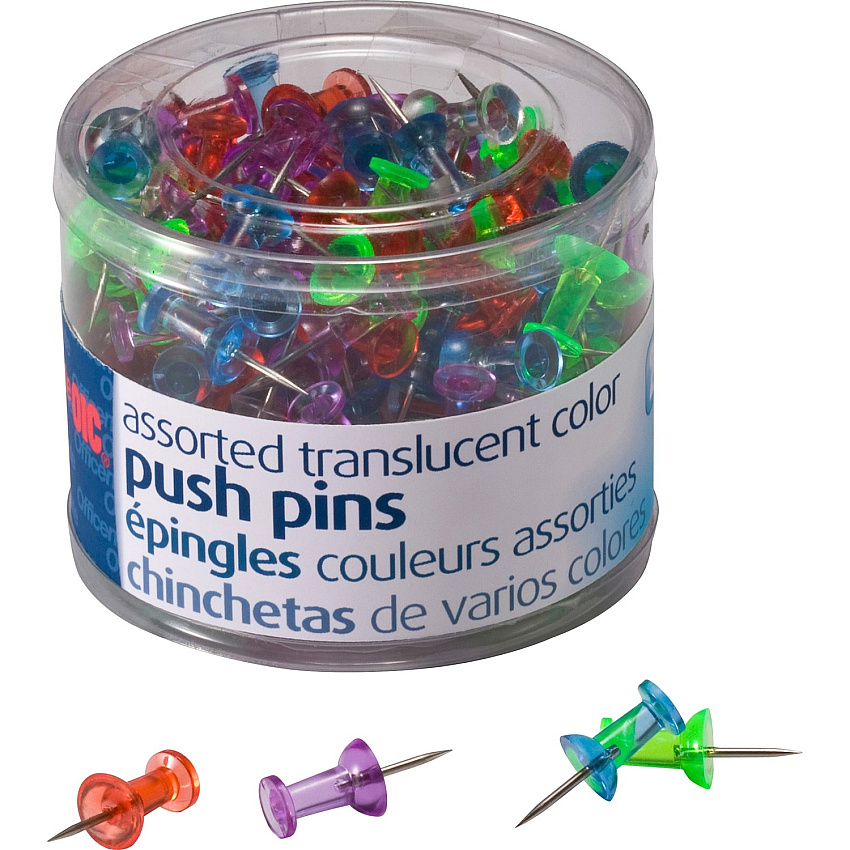 Officemate Translucent Push Pins (OIC35710)