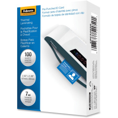 Fellowes Punched ID Card Glossy Thermal Laminating Pouches (FEL52050)