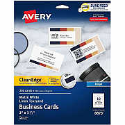 Avery Clean Edge Business Cards, White Textured, 200 (08873)