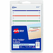 Avery File Folder Labels, Assorted, 2/3" x 3-7/16" , 252 (5215) (AVE05215)