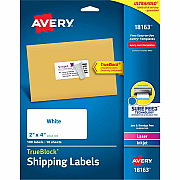 Avery Shipping Labels, Sure Feed, 2" x 4" , 100 Labels (AVE18163)